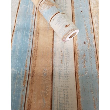 Öntapadó tapéta deszka, fehér-kék; 10 méteres tekercsben