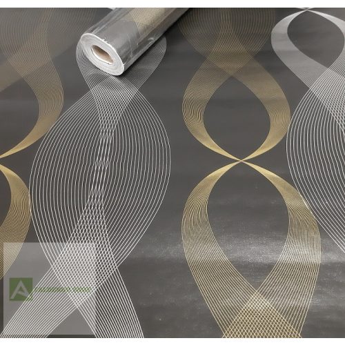 Öntapadó tapéta szürke-arany formák