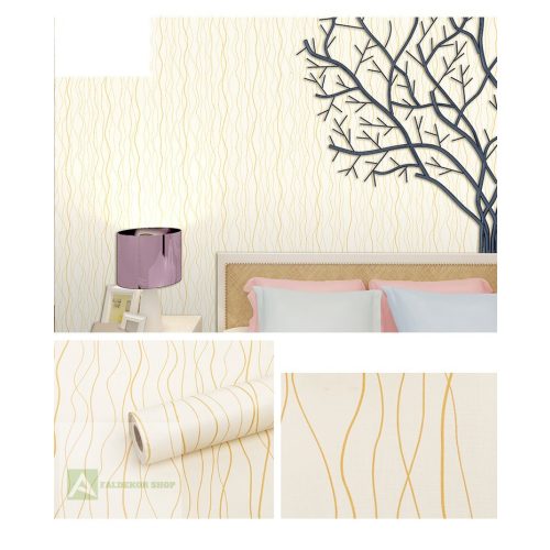 Öntapadó tapéta arany Hullám; 10 méteres tekercsben