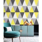 Öntapadó tapéta háromszög, sárga; 10 méteres tekercsben