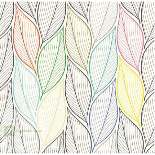   Színes levelek fólia, bútorfólia, öntapadós tapéta 45 cm x 15m