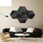 Tükörmatrica fekete hatszög , hexagon