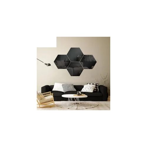 Tükörmatrica fekete hatszög , hexagon