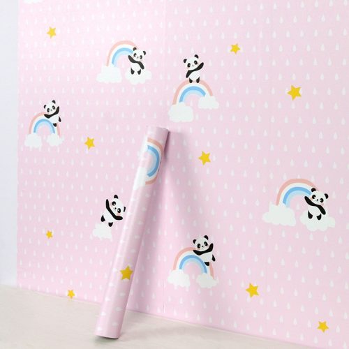   Öntapadó tapéta gyerek minta, pandás; 10 méteres tekercsben